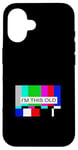 Coque pour iPhone 16 No Signal - Télévision Off Air Funny Old Age