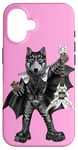 Coque pour iPhone 16 Heavy Metal Wolf avec guitare électrique