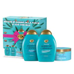 OGX | Coffret Soin Cheveux Huile d'Argan du Maroc (Shampooing + Après-Shampooing + Masque) – Soins capillaires pour cheveux secs et abîmés – Sans sulfate ni parabènes