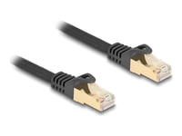 Delock - Patch-Kabel - Rj-45 (Hane) Till Rj-45 (Hane) - 7.5 M - 7 Mm - S/Ftp - Cat 6A - Hakfri, Braided Coating - Svart