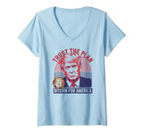 Womens Trust The Plan Bitcoin For America Crypto Trump Design V-Neck T-Shirt