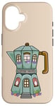 iPhone 16 Creative Cozy Coffee House Cafe, Stovetop Espresso Maker Case