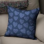 BonaMaison Housse de Coussin Motif, Bleu Taie d'oreiller pour Lit Voiture Canapé Maison Salon Chambre, Décoration D'intérieur, 43x43cm - Conçu et Fabriqué en Turquie