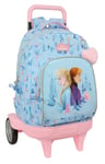 Safta FROZEN Ice Magic - Grand sac à dos à roulettes, compact évolution, amovible, idéal pour les enfants de différents âges, confortable et polyvalent, qualité et résistance, 33 x 22 x 45 cm, bleu