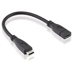 ROLINE Câble prolongateur USB C I Câble de prolongation USB 3.1 type C avec prise mâle et femelle I noir, 15 cm
