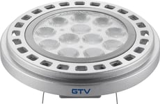 Gtv Led-Lampa Gtv Ld-Ar11145-30 12W G53 Ar111 12V 12Xpower Led 3000K, Vinkel 45* 950 Lm, Klarglas