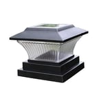 Solar Power Light Led Square Fence Post Deck Cap Lights Pillar Lamp Waterproof Square Stigma Lamp Outdoor For Deck, Patio Garden Street Pedestal Lights Landscape Lighting Decoration (Black) Home