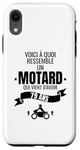 Coque pour iPhone XR idée cadeau pour un motard humour homme original 79 ans