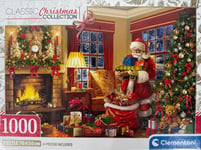 Clementoni 1000 Piece Jigsaw Puzzle 'SANTA'S VISIT' - Poster Included ~ NEW