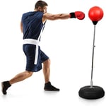 Dripex Punching Bag with Stand for Adults Kids, Adjustable Speed Reflex Training Bag Including Boxing Gloves, Workout Punch Set for Home Gym