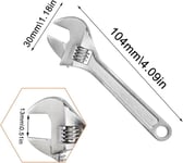 Säädettävä jakoavain 4" Pituus 100 mm Mini säädettävä hopeateräsavain teollisuus- ja autokorjaukseen (kromattu)