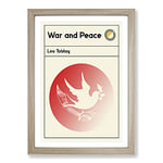 Big Box Art Book Cover War and Peace Leo Tolstoy Framed Wall Art Picture Print Ready to Hang, Oak A2 (62 x 45 cm)