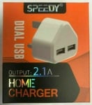 WALL PLUG 3 pin SPEEDY Home Fast Charger IPHONE and ANDROID FAST CHARGING UK