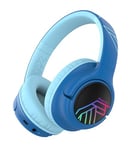 PowerLocus Casque Audio Enfant, Casque Bluetooth Enfant avec Micro, 74/85/94dB Volume Limité, 45 Heures, Hi-FI Stéréo, Casque Pliable avec Lumières LED Colorées, 2 Fonction de Partage du Casque