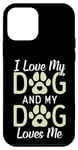 Coque pour iPhone 12 mini J'aime mon chien et mon chien m'aime Puppy Dog Lover