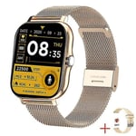 Smartklocka Herr Dam Smartwatch För Android Telefoner Iphone Pulsmätare Fitness Tracker Guld