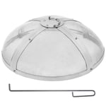 Pare-étincelles pour Brasero - VEVOR - 410 x 63 x 6 mm,686 mm Couvercle Rond Acier Inox,avec Accessoires,pour Foyer,Patio,Cour