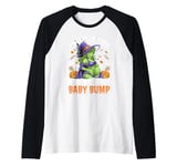 Spooky Halloween Witch Baby Bump for Pregnant Woman Raglan Baseball Tee