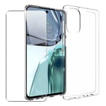 Case for Motorola Moto G62 5G + Glass Screen Protector Clear Gel