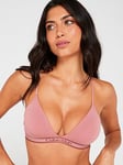 Calvin Klein Lined Triangle Bralette - Red, Pink, Size M, Women