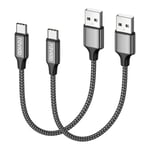 RAVIAD Câble USB C Court [0.5M, Lot de 2], Câble USB C Charge Rapide Nylon Tressé Câble Type C 3A Chargeur pour iPhone 16 15, Samsung Galaxy S21 S20 S10 S9 S8 A12 A21 A51, Huawei P40 P30 P20, Redmi