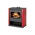 Victoria 05 Poêle à bois à combustible solide Rubin rouge 13 kW Design Eco Rouge