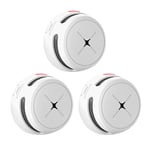 Smoke Detector 10-Year Battery with Test/Silence Button, AEGISLINK Fire Alarm with Photoelectric Sensor, Low Battery Warning, Complies with EN 14604, S500 (Independent), 3-Pack