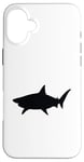 iPhone 16 Plus Shark silhouette minimalistic black sleek shape mystery Case