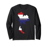 Thailand Map with Country Name in Thai Language Design Gift Long Sleeve T-Shirt