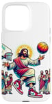 Coque pour iPhone 15 Pro Max Ballin with the Messiah Rejoignez la communauté Jesus Basketball