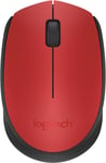 Logitech M171 Wireless Mouse 2.5GHz with USB Mini Receiver - Red