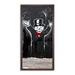 Wee Blue Coo Monopoly Man Graffiti Long Panel Framed Wall Art Print