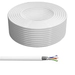 KOMELEC Bobine de câble Ethernet RJ45 CAT6 monobrin S/FTP CCA AWG23 100m Blanc