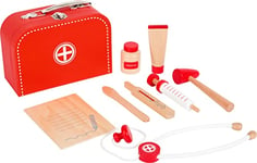 small foot Malette de docteur en bois, incl.seringue, stéthoscope, thermomètre etc, pour enfants 3 ans, 11183