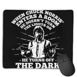 Chuck Norris Turns Off The Dark Customized Designs Non-Slip Rubber Base Gaming Mouse Pads for Mac,22cm×18cm， Pc, Computers. Ideal for Working Or Game