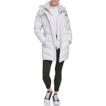 Calvin Klein Women's Long Down Puffer Jacket Down Coat, Classic Dove Grey, L