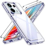 iVoler Anti-Jaunissement HD Clair Coque pour Xiaomi Redmi Note 13 Pro 5G / Poco X6 5G (Pas pour Redmi Note 13 Pro 4G) avec 2 Pièces Verre Trempé, Transparente Étui de Protection Antichoc Bumper Housse