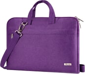 Sacoche pour Ordinateur Portable légère 17 17.3 Pouces Sac Pochette Housse PC Imperméable Sac à bandoulière Sac à main avec Bandoulière et Poignée Cachée Violet