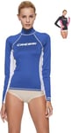 Cressi Rash Guard Lady Long SL T-Shirt Femme, Bleu Royal/Blanc, XS/1 (36)