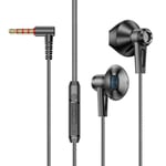 OLAF 3.5mm Plug Écouteurs Filaire Casque Mains Libres Sport Écouteur Avec Câble Écouteurs Filaire Casque Pour Samsung Xiaomi Huawei-Noir-T115