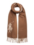 Big Pony Fringe Wool-Blend Scarf Accessories Scarves Winter Scarves Brown Polo Ralph Lauren