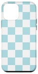 Coque pour iPhone 12 mini Bleu poudré esthétique à carreaux, pastel danois, damier