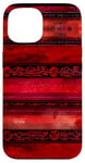 Coque pour iPhone 15 Motif bordeaux rayé bohème rouge