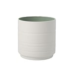 Villeroy & Boch - Its My Home Pot à Fleurs Leaf Mineral, Superbe Cache-Pot en Porcelaine Premium pour Votre Oasis de Verdure, Vert, Blanc