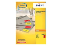 Avery Dp24r-100, Rød, Selvklebende Skriveretikett, A4, Papir, Permanent, Rektangel