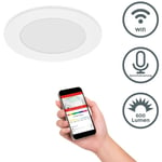 Smart led Spot encastrable plat à intensité variable - Luminaire encastrable rgb-w 230V incl. ampoule 6W 600lm Commande par App Voice Télécommande