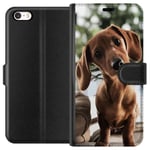 Apple iPhone SE (2016) Svart Plånboksfodral Ung Hund