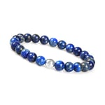 GD GOOD.designs EST. 2015 Bracelet pour hommes avec perles en pierre naturelle I Bracelet en perles de jaspe pour hommes et femmes I Bracelet extensible pour chakras (Lapis lazuli)