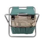 Tabouret pliant de jardin, chaise polyvalente pliable de grande capacit&eacute; avec sac de rangement d'outils pour serre p&ecirc;che Camping voyage