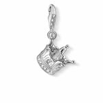 Genuine Thomas Sabo Sterling Silver Cz Set Crown Charm 1118 Rrp £49